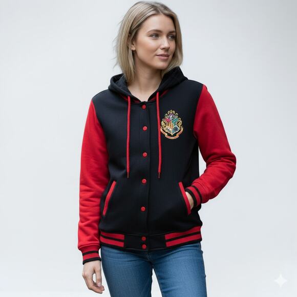 HARRY POTTER Retro Hogwarts Varsity Bomber Jacket - Picture 1 of 8